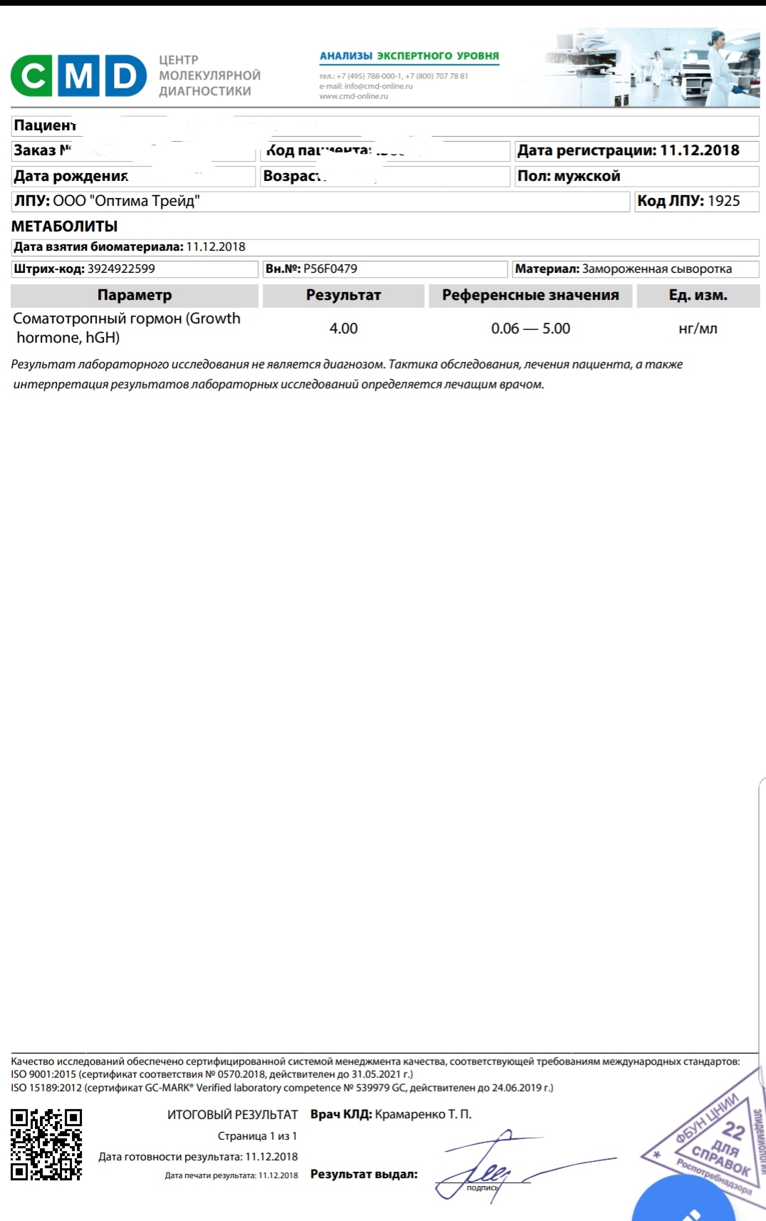 Гормон роста - "SpectrumPharma" (тестирование) - Бодибилдинг форум AnabolicShops