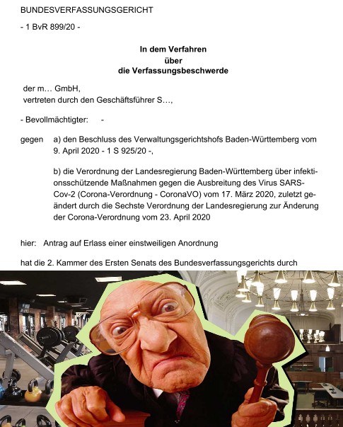 Владелец спортзала проиграл в Федеральном Конституционном суде отмену карантинного закрытия - Бодибилдинг форум AnabolicShops