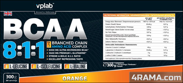 BCAA 8:1:1 от VPLab - Бодибилдинг форум AnabolicShops