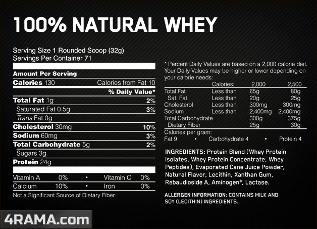 100% Whey Gold Standard Natural от Optimum Nutrition - Бодибилдинг форум AnabolicShops
