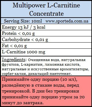 L-carnitine Concentrate от Multipower - Бодибилдинг форум AnabolicShops