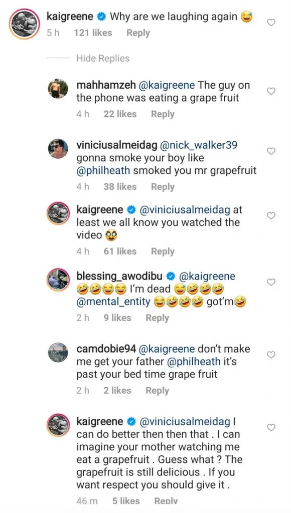 Грейпфрут преследует Кай Грина даже в видео Блессинга Аводибу - Бодибилдинг форум AnabolicShops