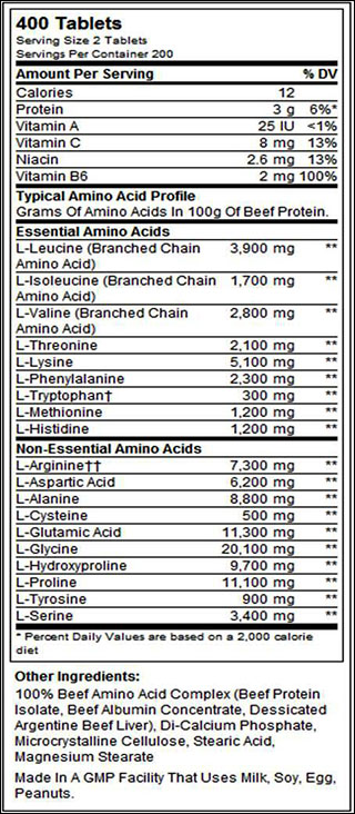 100% Beef Aminos от Universal Nutrition - Бодибилдинг форум AnabolicShops