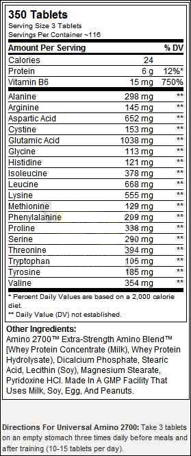 Amino 2700 от Universal Nutrition - Бодибилдинг форум AnabolicShops
