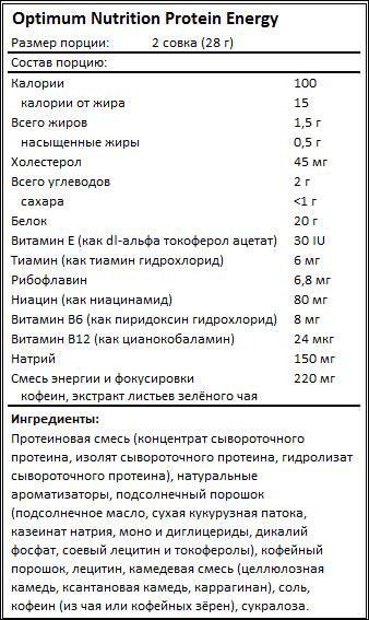 Protein Energy от Optimum Nutrition - Бодибилдинг форум AnabolicShops