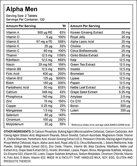 Alpha Men от MyProtein - Бодибилдинг форум AnabolicShops