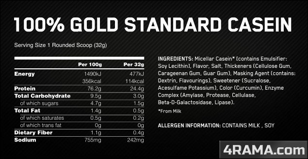 100% Gold Standard Casein от Optimum Nutrition - Бодибилдинг форум AnabolicShops
