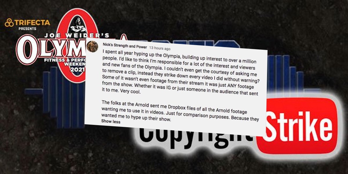 Олимпия банит ютюберов за свои видео - Бодибилдинг форум AnabolicShops